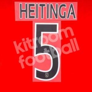 2015-16 Ajax Amsterdam Home Name Number Set #5 HEITINGA Repro