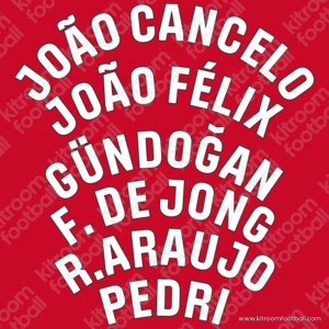 Original Player Issue 2023-24 La Liga Barcelona Home Name Block (1pc each) (TPT)