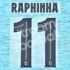 2023-24 FC Barcelona Third Name Number Set #11 RAPHINHA Champions League Repro