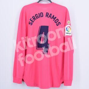 2020-21 La Liga Real Madrid Authentic Away Long Sleeve Shirt #4 SERGIO RAMOS (Adidas) (Size L)