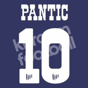 1997-98 Atletico de Madrid Away Name Number Set #10 PANTIC Flock Repro