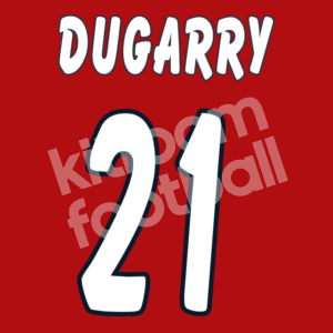 2002-03 Girondins Bourdeaux Name Number Set #21 DUGARRY UEFA Repro