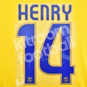 2008-10 Barcelona Away Name Number Set #14 HENRY Repro