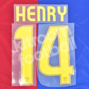 2008-10 Barcelona Home Name Number Set #14 HENRY Repro