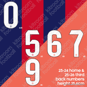 Original Player Issue 2023-24 Home & 2025-26 Third La Liga Barcelona Number (1 iteam each) (TPT)