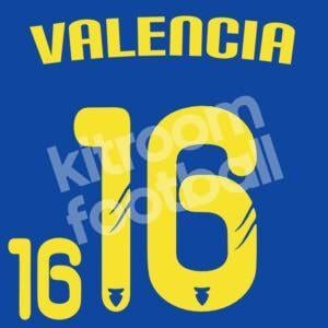 2011 Copa America Ecuador Away Name Number Set #16 VALENCIA (Repro)
