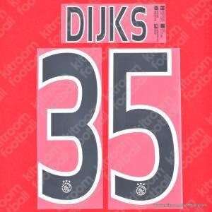 2015-16 Ajax Home Name Set & Number #35 DIJKS (Repro) - Image 3