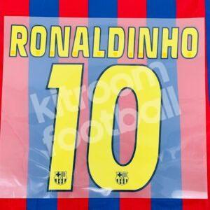 Official Reissue 2004-06 Barcelona Home Name Set & Number #10 RONALDINHO
