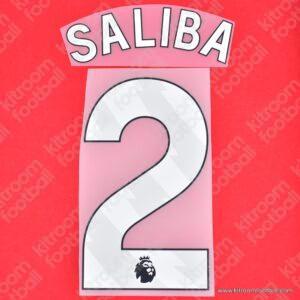 2023-25 Arsenal Home Name Set & Number #2 SALIBA (Repro)