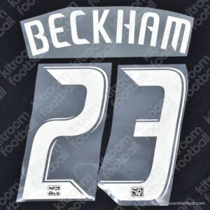 2008-12 MLS Major League Soccer Los Angeles Galaxy Away Name Set #23 BECKHAM (Repro)
