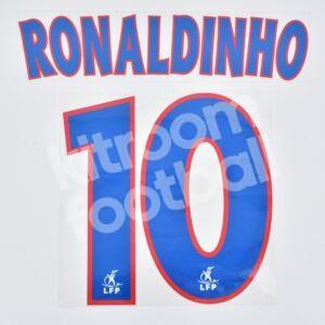 2001-02 Ligue One PSG Away Name Set #10 RONALDINHO (Repro)