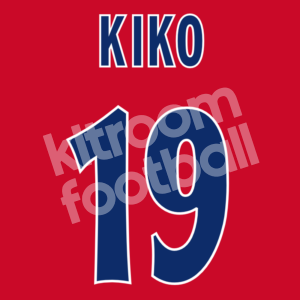 1998-99 Atletico Madrid Away Name Set & Number #19 KIKO (Repro) UEFA