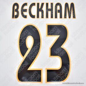 2003-05 Real Madrid Home Name Set & Number #23 BECKHAM (Repro)