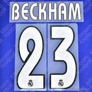 2003-05 Real Madrid Away Name Set #23 BECKHAM (Repro)