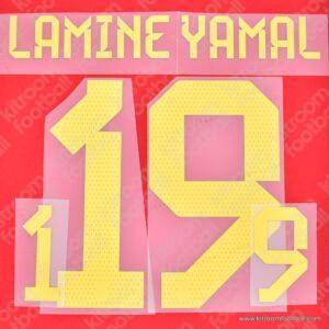 2023 Spain Home Name Set & Number #19 LAMINE YAMAL (Repro)