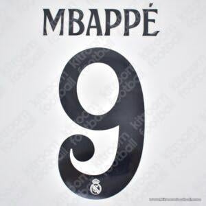 Original Player Issue 2024-25 Real Madrid Home Name Set #9 MBAPPE Cup