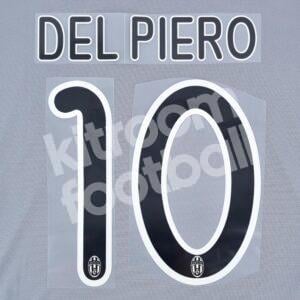 2008-10 Juventus 3rd Kit Name Set & Number #10 DEL PIERO (Repro)