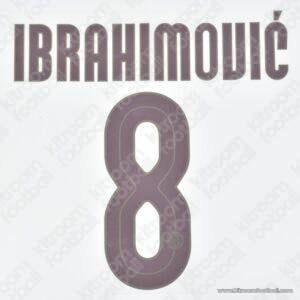 2008-09 Inter Milan Serie A Away Name Set #8 IBRAHIMOVIC (Repro)