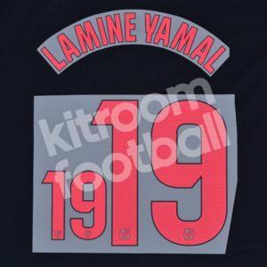 2024-25 Barcelona Away Name Set & Number #19 LAMINE YAMAL Kids (Repro) La Liga