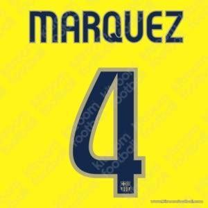 2008-10 Barcelona Away Name Set & Number #4 Rafa MARQUEZ (Repro)