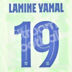 Original Player Issue 2024-25 Barcelona Third Name Set & Number #19 LAMINE YAMAL TPT (UCL)
