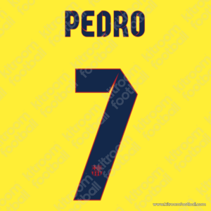 2013-15 Barcelona Away,Fourth Name Set & Number #7 PEDRO (Repro)