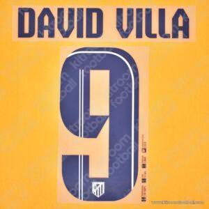 2013-14 Atletico Madrid Away Name Set #9 DAVID VILLA (Repro) - Image 3