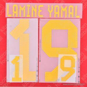 Original Player Issue 2023 Spain Home Name Set #19 LAMINE YAMAL (DekoGraphics)