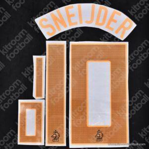 2012 UEFA Euro Netherlands Away Name Set #10 SNEIJDER (Repro) - Image 1
