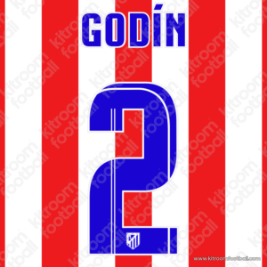 2013-14 Atletico Madrid Home Name Set #2 GODIN (Repro)