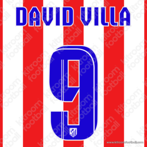 2013-14 Atletico Madrid Home Name Set #7 DAVID VILLA (Repro)