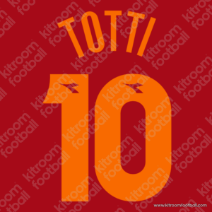 1997-98 As Roma Home Name Set #10 TOTTI (Repro)