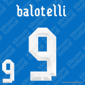 2012 UEFA Euro Italy Home Name Set #9 BALOTELLI (Repro) - Image 1
