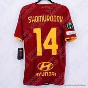 2022 Final UEFA Conference League As Roma Authentic Home Shirt #14 SHOUMURODOV (New Balance) (Size L) - Image 1