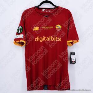 2022 Final UEFA Conference League As Roma Authentic Home Shirt #14 SHOUMURODOV (New Balance) (Size L) - Image 3