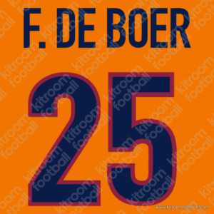 1998-99 Barcelona Away Name Set #25 Frank DE BOER (Repro)
