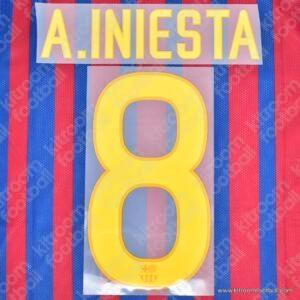 2011-12 Barcelona Home & Away Name Set #8 Andres INIESTA (Repro)