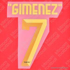 2024-25 AC Milan Fourth Name Set #7 GIMENEZ Diavoli OFF-WHITE (Repro)