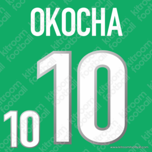 1998 FIFA World Cup Nigeria Home Name Set #10 OKOCHA (Repro)