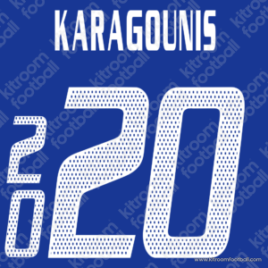 2004 UEFA Euro Greece Home Name Set #20 KARAGOUNIS (Repro)