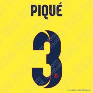 2012-15 Barcelona Away Name Set #3 PIQUE (Repro)