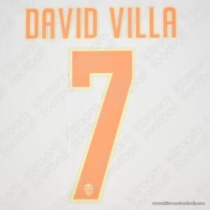 2005-06 Valencia CF Home & Away Name Set #7 DAVID VILLA (Repro) v1