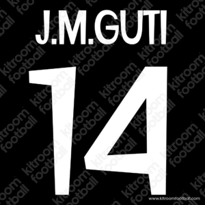 1998-00 Real Madrid Away & Third Name Set #14 J.M. GUTI (Repro) - Image 1