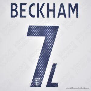 2008 England UEFA Euro Home Name Set #7 BECKHAM (Repro)