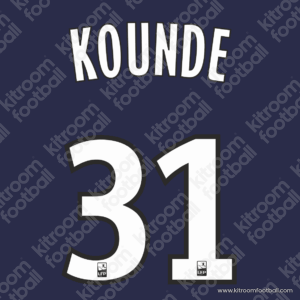 2017-18 Ligue One Girondins Bourdeaux Home Name Set #31 KOUNDE (Repro)