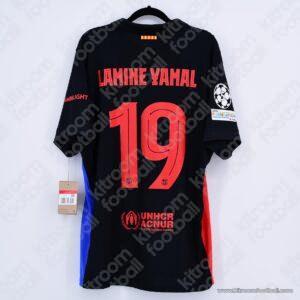2024-25 UEFA Champions League Barcelona Authentic Away Shirt #19 LAMINE YAMAL (Nike) (Size L) - Image 1