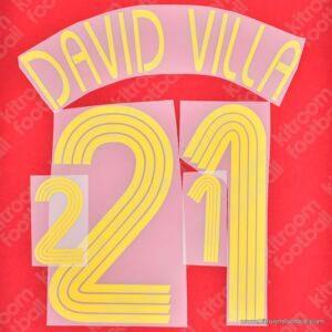 2006 FIFA World Cup Spain Home Name Set #21 DAVID VILLA (Repro)
