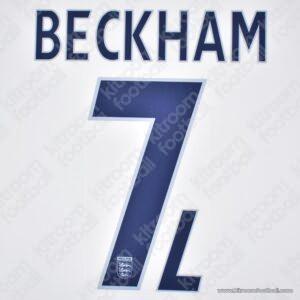 2006 England UEFA Euro Home Name Set #7 BECKHAM (Repro)