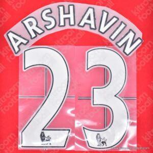 2008-11 Arsenal Premier League Home Name Set #23 ARSHAVIN (Repro)