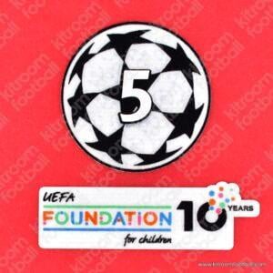 Original Player Issue 2025-26 UEFA Champions League Starball 5 Winner Trophy + Foundation 10th Anniversary Patch (Sporting ID)